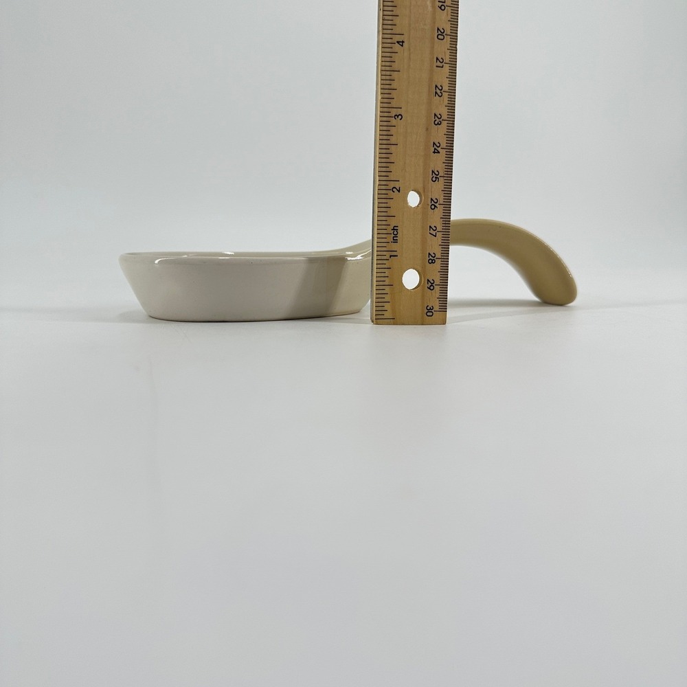 Ceramic Ladybug Spoon Rest Cream and Tan Glossy Kitchen Decor - Picture 8 of 8